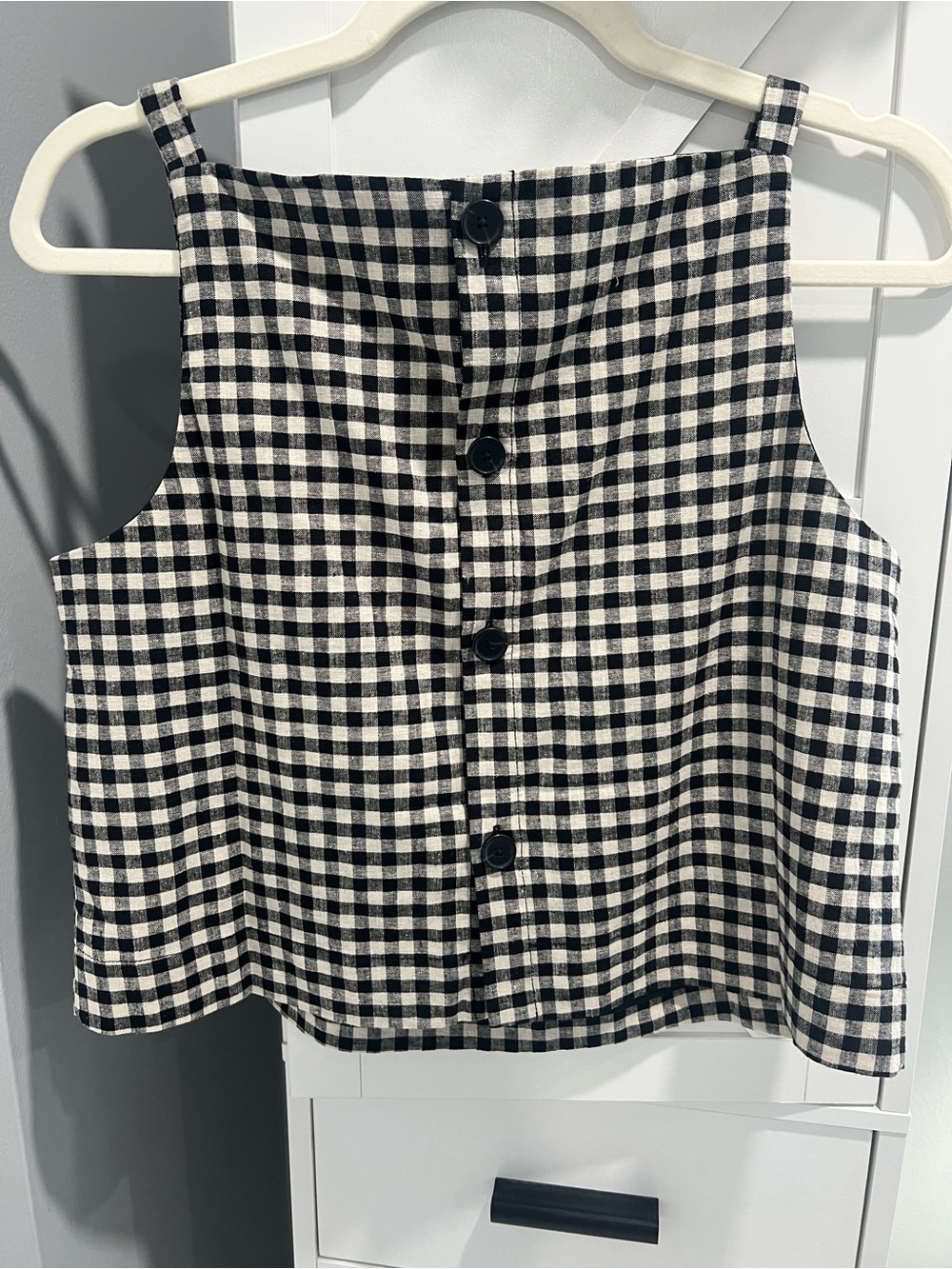 GAP Black and White Gingham Square-Neck Camisole - Picture 3 of 8
